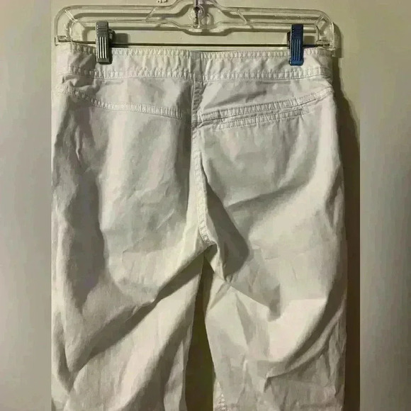 J. Jill Linen Stretch White Cropped Ankle Pants Size 2 - Picture 3 of 8